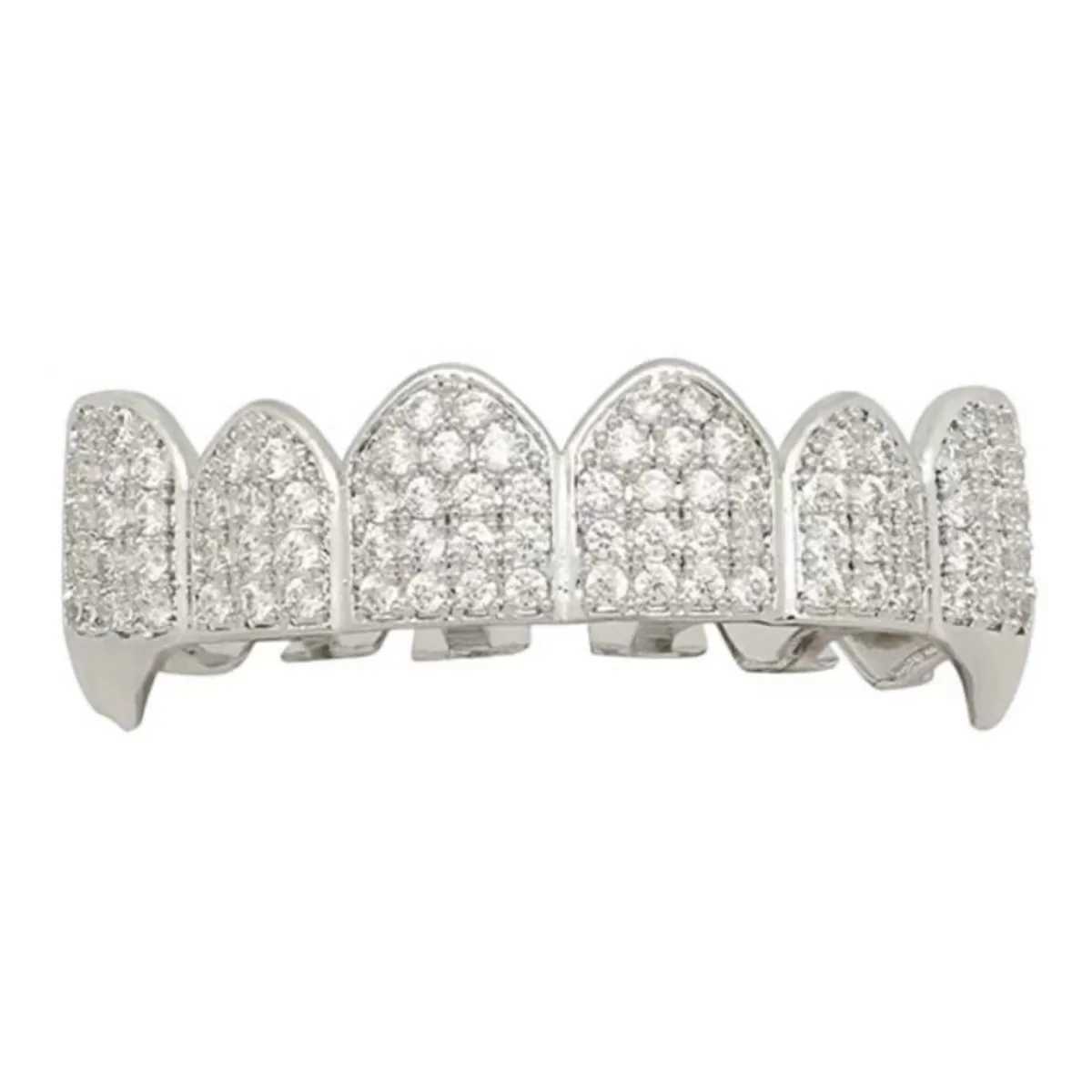 Hip Hop New Full CZ Teeth Grillz Caps Bling Cubic Zircon Iced Out Micro Pave Top Bottom Charm Grills Set Men Women Jewelry GiftXJ250114