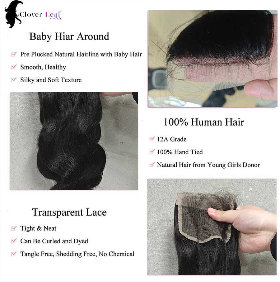 24 Inch Body Wave Bundles With Clo Brazilian Hair Weave 3 Bundles With Clo Natural Human Hair Bundles With 4X4 CloXJ250120