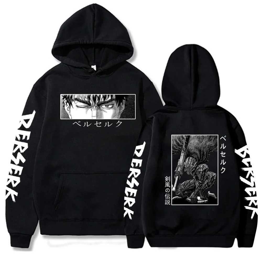 Berserk Guts Manga Men Women Hoodies Autumn Winter Long Sleeves Fleece Warm Sweatshirts Casual Oversized Hooded StreetwearXJ2500118