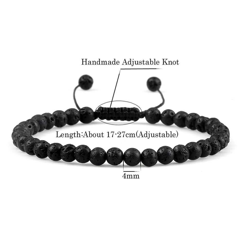 Adjustable Mini Natural Stone Lava Tiger Eye Beaded Bracelets Bangle for Wen Men Chakra Beads Braided Bracelet Charm Jewelry X250129