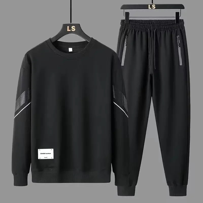 Autumn Mens Sports Suit Casual Sweatshirt Pullover 2-Piece Set Plus Size Round Neck Sweatshirt Stylish Male Tracksuit 250117