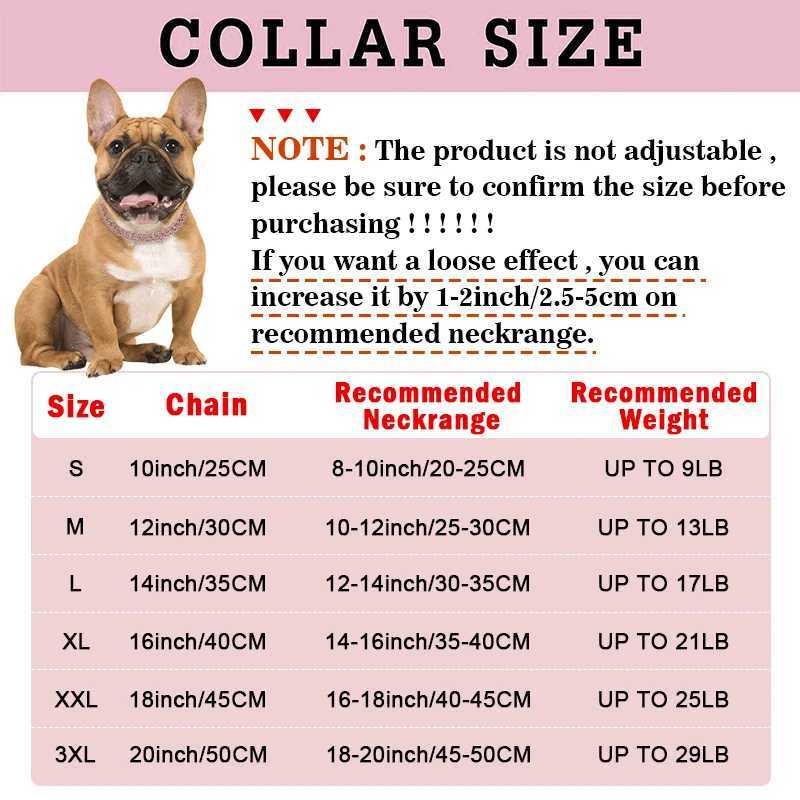 13MM Pink Diamond Personized Dog Collars for Small Medium Dogs Cat Gold Chain Cuban Collar with Design Secure Buckle X250129