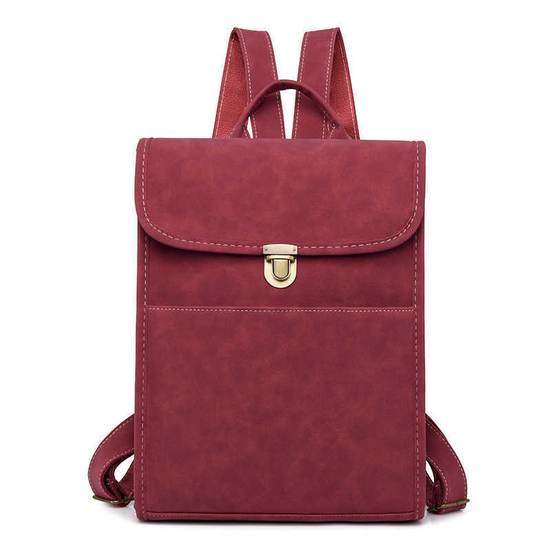Womens foreskin outdoor travel bag PU large capacity simple casual backpack womens bag
