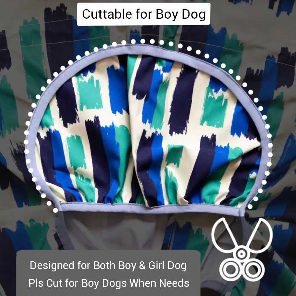 Waterproof Dog Raincoat Full Body-Covered Pet Rain Coat with Cuttable Belly Full Prints Outdoor Rain Jacket for Medium Large DogXJ250121