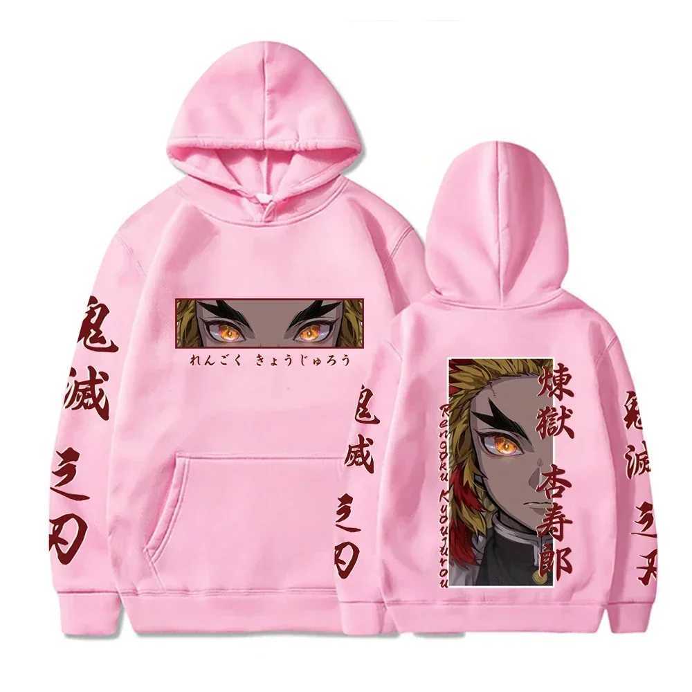 Hot Anime Demon Slayer Hooded Rengoku Kyoujurou Eyes Graphic Print Autumn Winter Men Women Casual Sweatshirt Plus Size HoodieXJ2500118