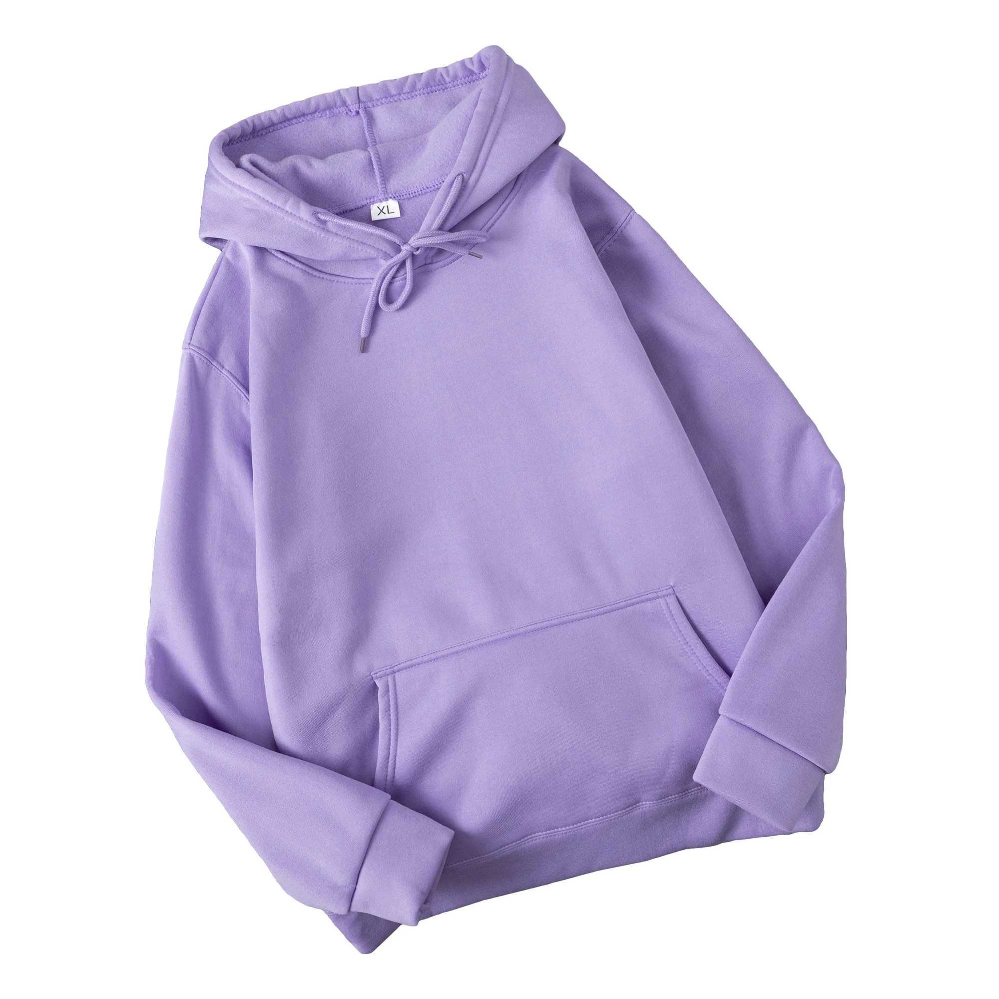 Mens and womens sweatshirts solid color off-shoulder Korean womens hooded pullover 2024 thickened warm oversizedXJ2500118