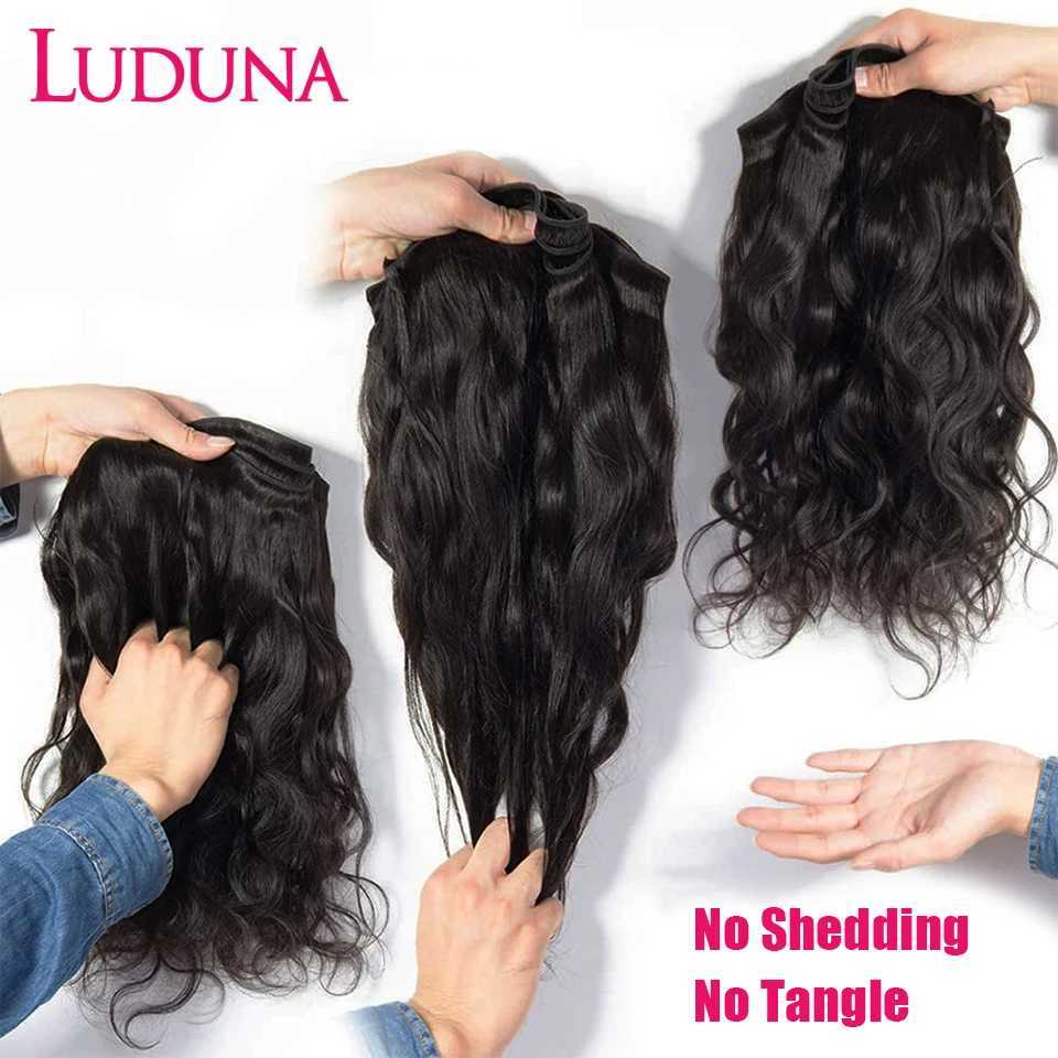 Luduna Body Wave Bundles With Clo Brazilian Hair Bundles With Clo Human Hair Clo With Bundle Remy Hair ExtensionsXJ250120