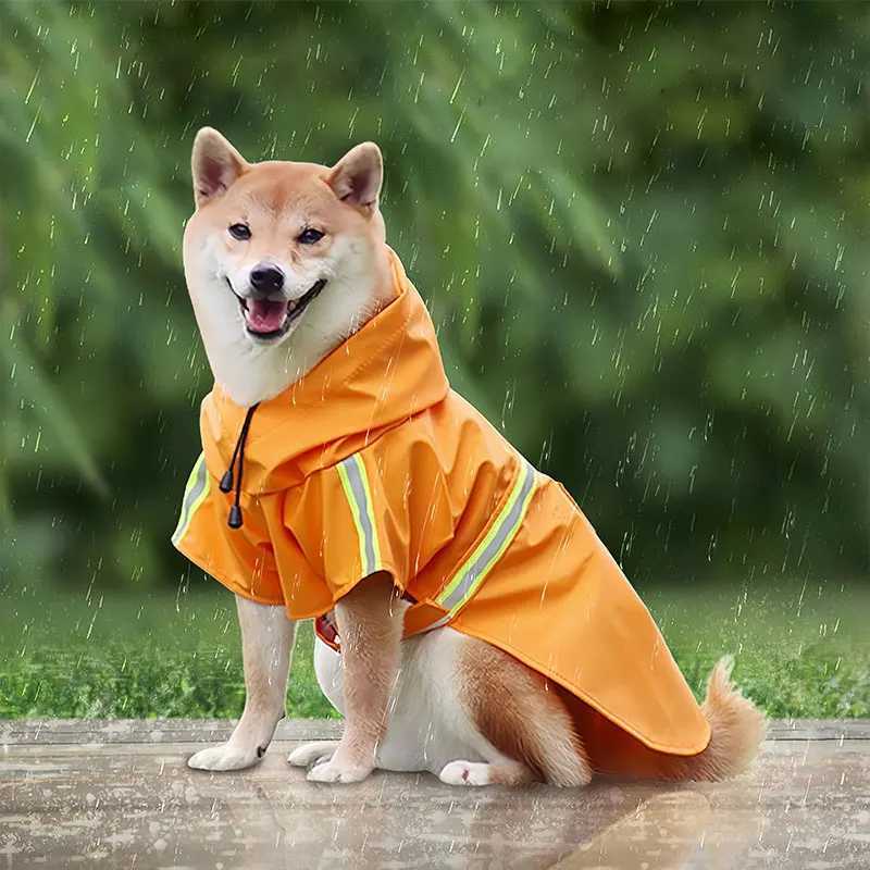 Dog Raincoat Small Large Dogs Waterproof for Clothes Reflective Dogs Rain Poncho Hooded Jacket Raincoat Chihuahua Pet SuppliesXJ250121