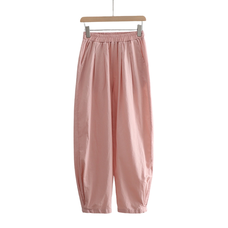 New best-selling linen women's clothing autumn and winter new literary sand washing loose cotton and linen thin casual trousers women's line