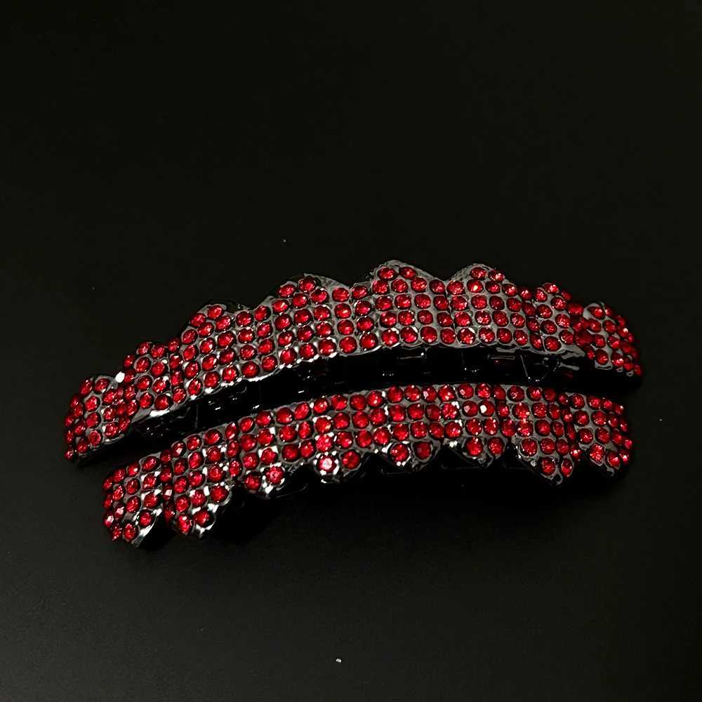 RACHELZ Gothic Style CZ Stone Teeth Grillz Braces Dark Red Zircon Tooth Caps For Women Men Jewelry Christmas Halloween FangsXJ250114