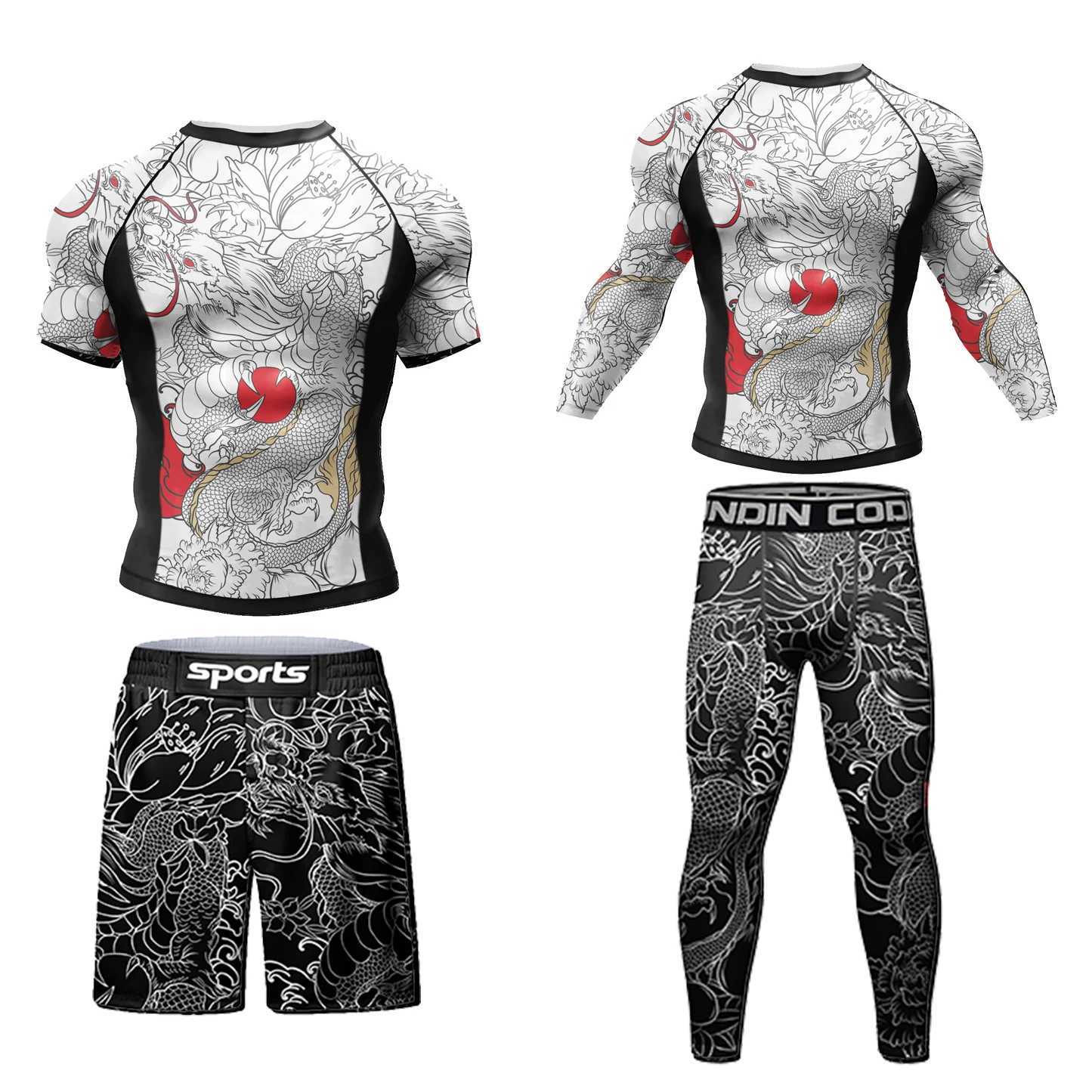 Hot sale Cody Lundin Durability MMA BJJ Rash Guard Tight Exercise Jogging T-Shirts+Pants 3D Print Compression Boxing Tracksuit X250129
