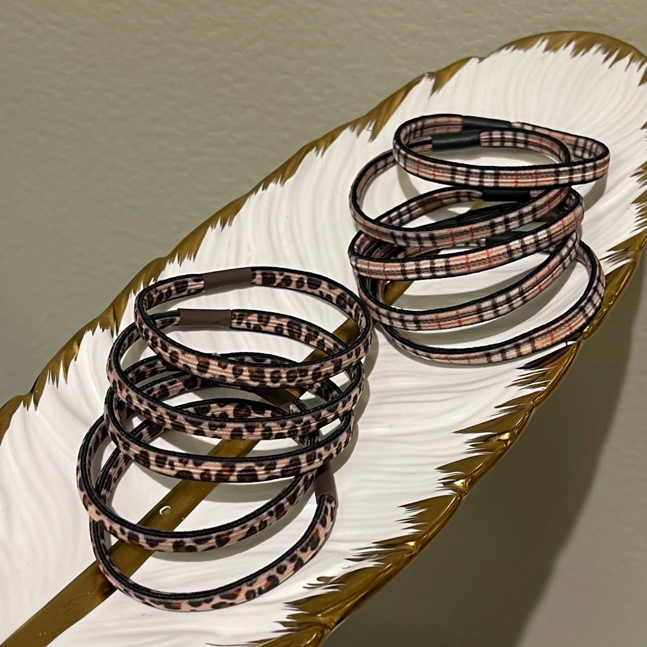 20pcsset Classic British Fashion Leopard Hair Band Rubber Ponytail Fixed Accessories Tools Women Rings Ties 250118