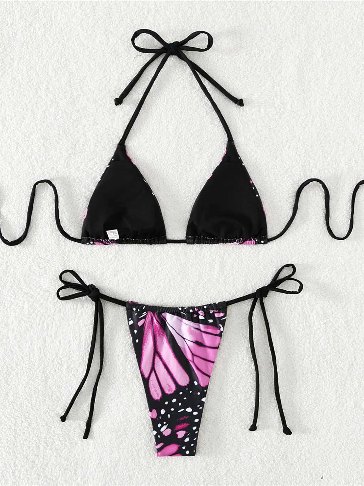 Sexy 4 Colors Printed Halter Padded Bikini Fe Swimsuit Women Swimwear Two-pieces Bikini set Bather Bathing Suit Swim K4910XJ250120