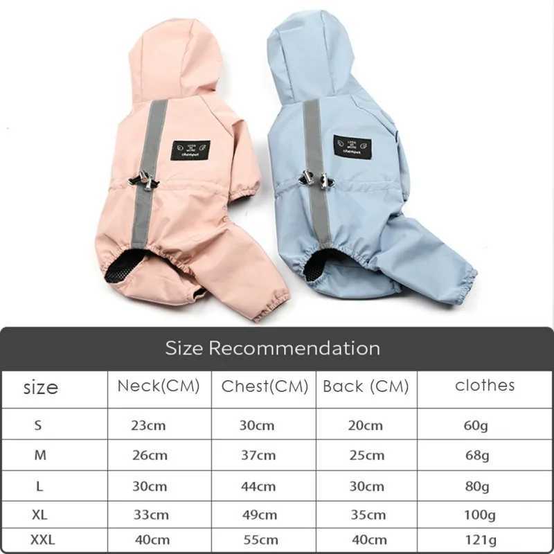 Pet Dog Raincoat Reflective Hooded Clothes Waterproof Jumpsiut Jacket Fashion Outdoor Breathable Clothes for Small Medium DogsXJ250121