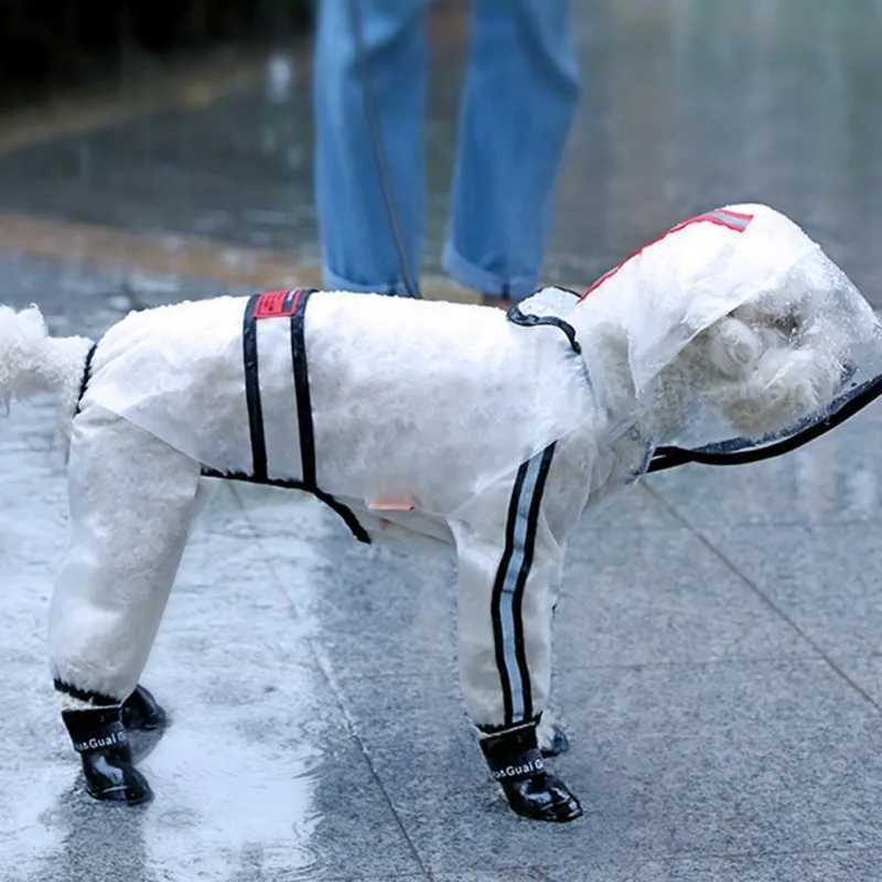Transparent Pet Dog Raincoat For Rainy Days Lightweight Waterproof Pet Jacket Raincoat Windproof Hooded Jacket Simple Puppy CoatXJ250121