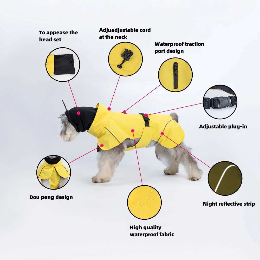 Outdoor New Dog Raincoat Teddy By Bear Small Medium-sized Dog Clothes Double Collar Cape Type Rainy Day Out Pet RaincoatXJ250121