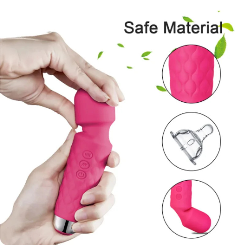 Powerful Double Vibrator Silicone AV Wand G-Spot Massager Dildo Clitoris Nipple Stimulator for Women Sex Toys Couple Adults 18 250114