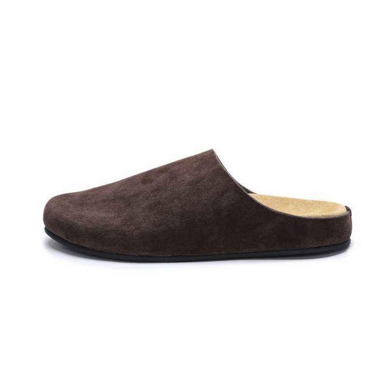 sandals slides clogs Row lazy person flat bottom wearing half with a bun mens and womens ller slippers cow B cken shoes 250301