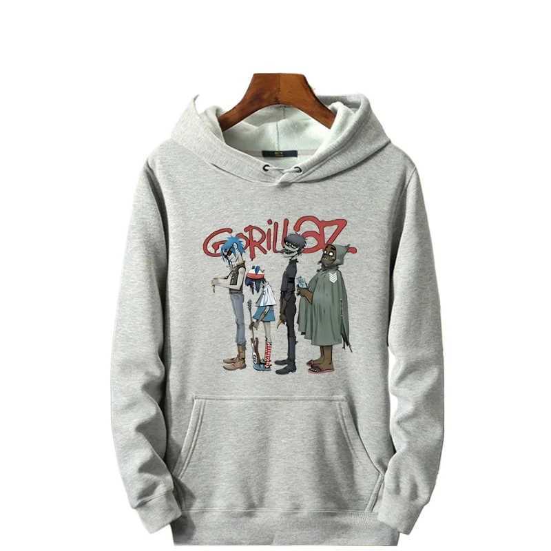 2024 Music Band Gorillaz PUNK ROCK Sweater Men Women Cartoon Pattern Hooded Top Leisure and Trendy Clothes Vintage Y2K ClothingXJ2500118