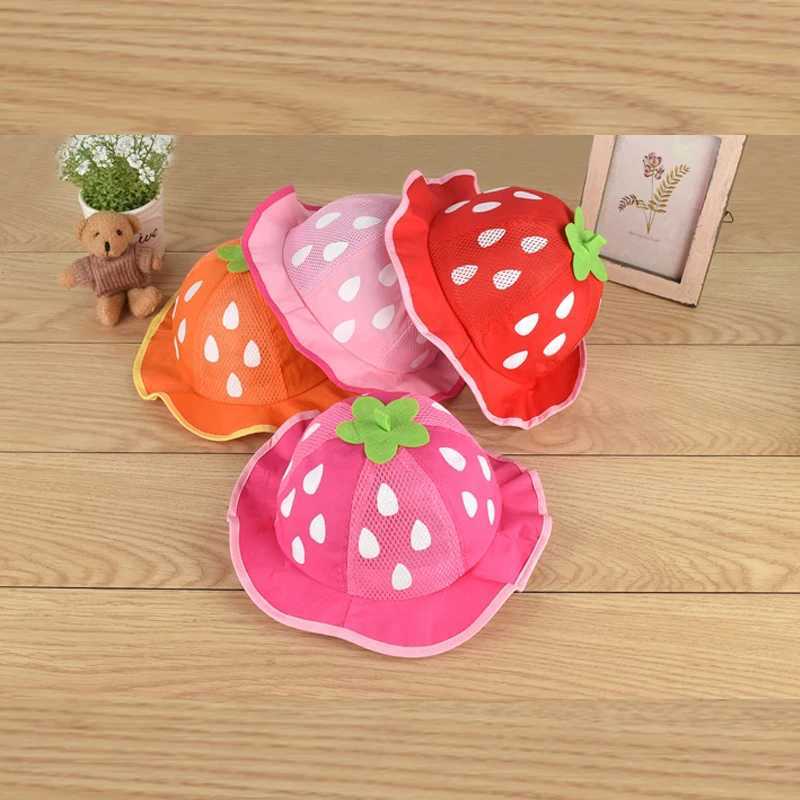 Girls hat Fashion bucket hat Cute mesh sun hat Baby hat Strawberry baby bean summer baby clothing BP52 M250121