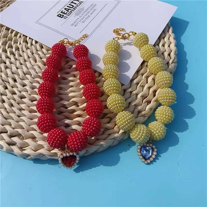 Hot Sale High-end Colorful Personized Pearl Pet Collar Adjustable Neck Necklace for Puppy Cats Dogs Wedding Party Pet Supplies X250129