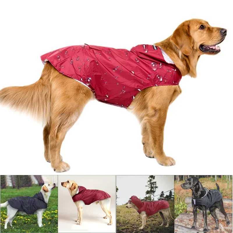 Dog Raincoat Waterproof Hoodie Jacket Rain Poncho Pet Rainwear Clothes with Reflective Stripe Outdoor Dogs Pet SuppliesXJ250121