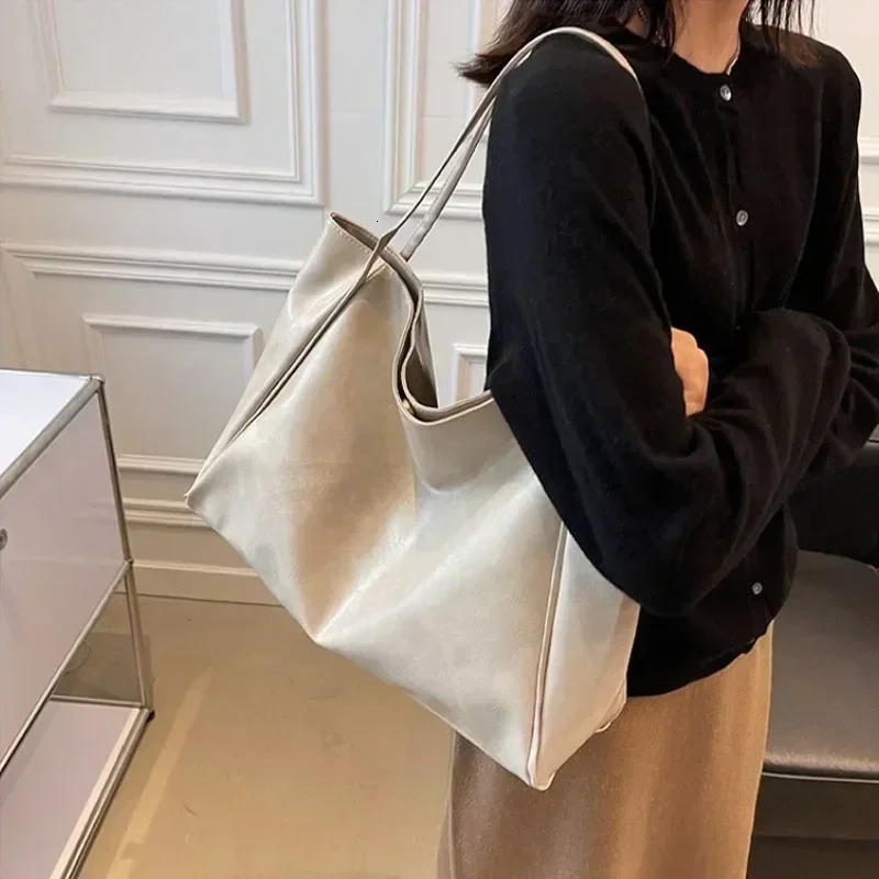 Women Tote Bag Fashion Underarm Pouch Large Capacity Soft Pu Leather Shoulder Bag Retro Crossbody Bag Casual Portable BucketBags 250122