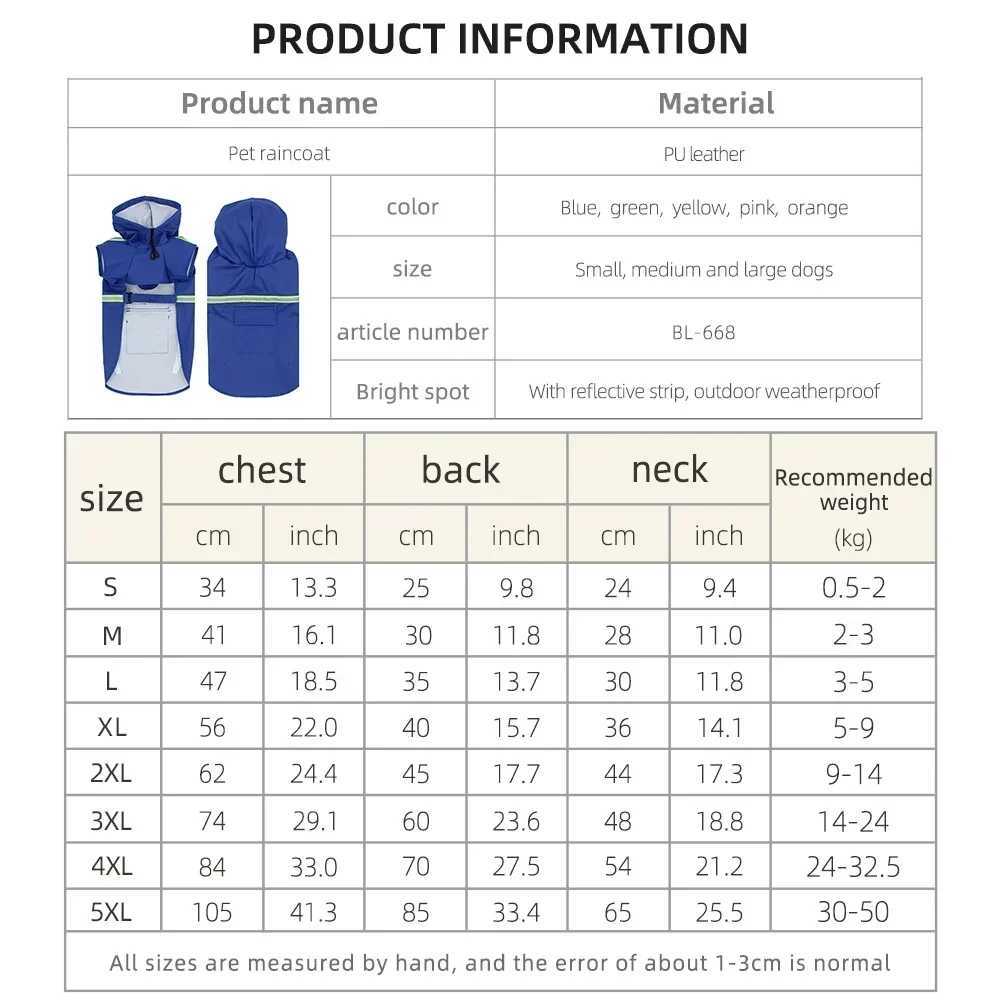 Large Dog Raincoat Corgi Cloak Style Puppy Waterproof Dog Clothes Reflective Pet Windproof Rainproof Hooded Raincoat for DogXJ250121