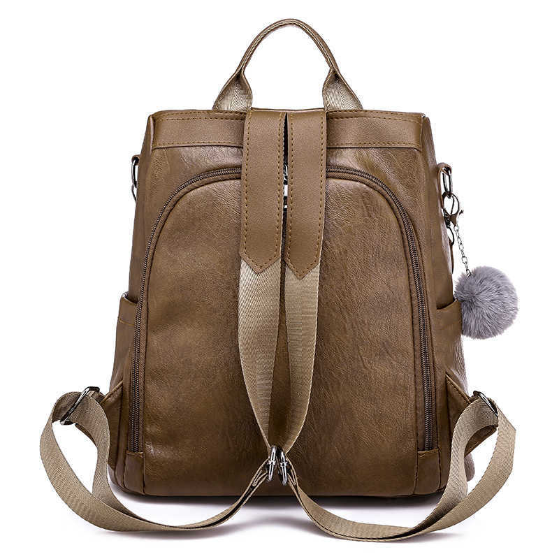 New Soft Leather Burglar Backpack Womens Dual purpose Outdoor Travel Bag Leisure Womens Backpack Women