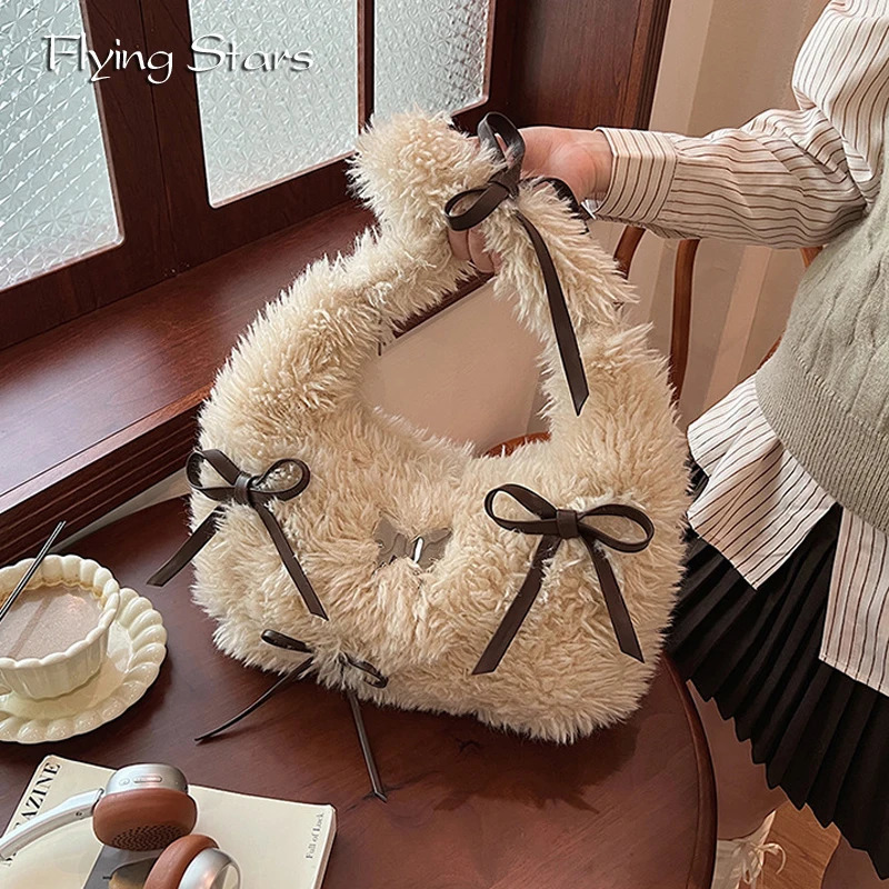Fashionable Womens Handbag Womens Crossbody Bag Fluffy And Soft Plush Warmth Winter Casual Shoulder Bag 250122