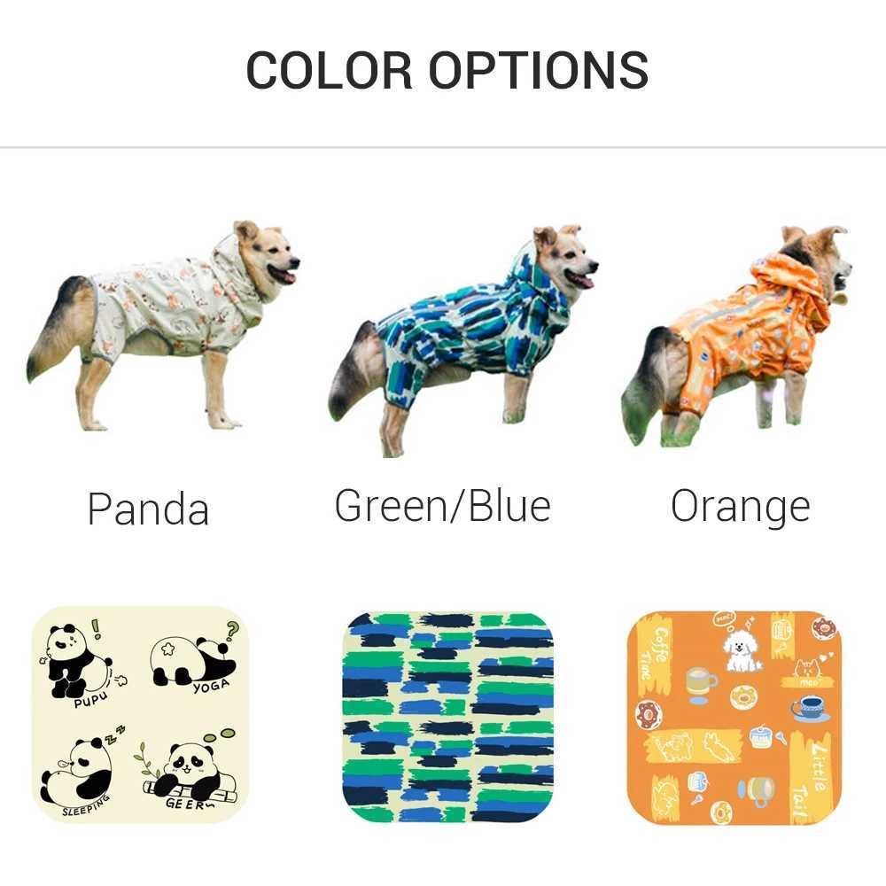 Waterproof Dog Raincoat Full Body-Covered Pet Rain Coat with Cuttable Belly Full Prints Outdoor Rain Jacket for Medium Large DogXJ250121