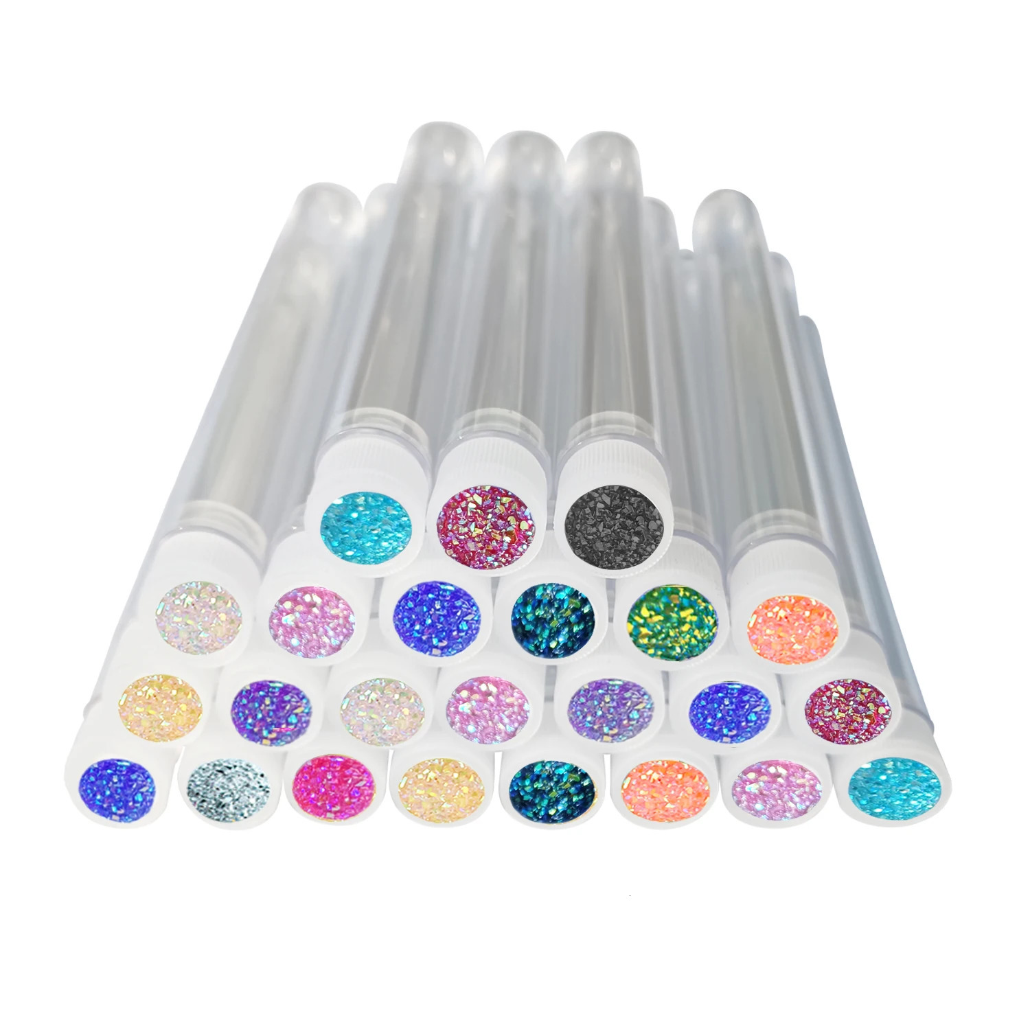 50pcs Reusable Eyelash Brush Tube Eye Lash Brush Eyebrow Brush Resin Drill Replaceable Mascara Wand Brushes Dust-proof 250121