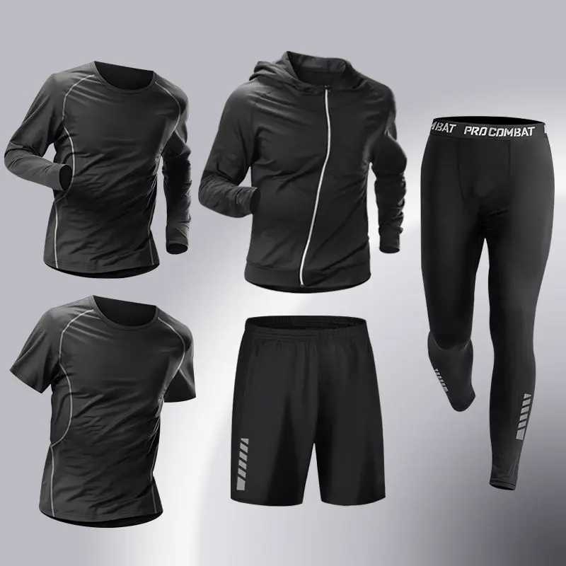 5pcs Mens Compression Sportswear Suit GYM Tight Sports Sets Workout Jogging MMA Fitness Clothing Tracksuit Pants Sporting X250129