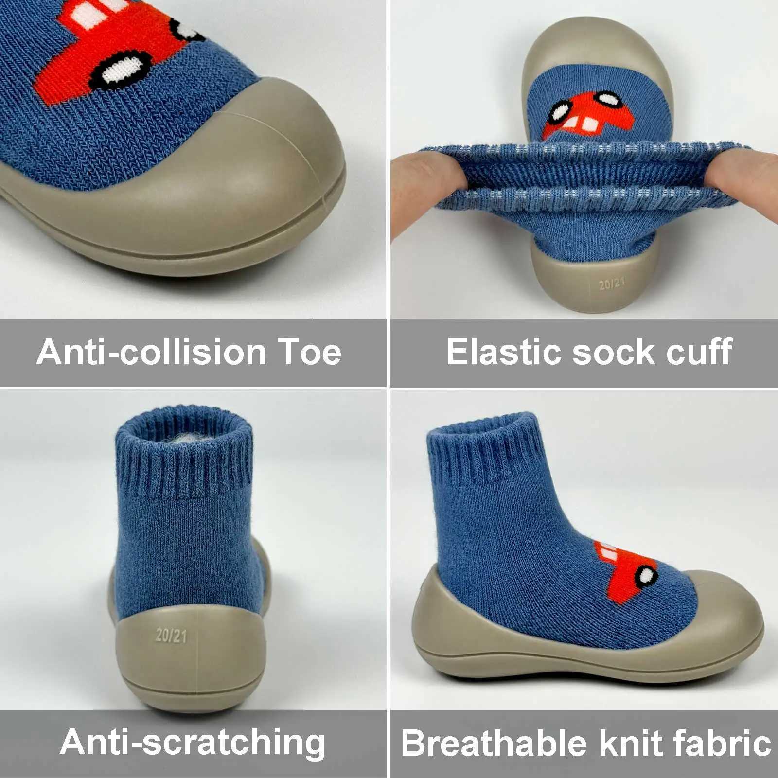 Baby Toddler Socks Shoes Non-Slip Infant First Walking Shoes Soft Rubber Sole Newborn Slippers Boys Girls Cartoon Indoor Floor S X250129