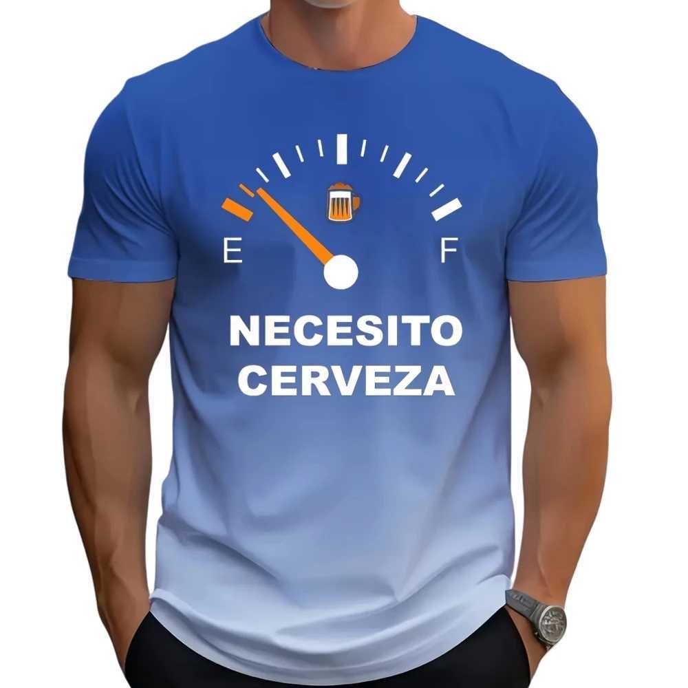 Mens T-Shir Gradient Color Beer Graphic Print Short Sleeve Crew Neck Tee Vacation Casual Mens Clothing for Summer Outdoor TopXJ250117