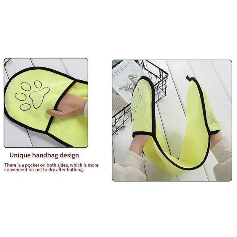 Quick-drying Microfiber Pet Bathing Gloves Dog Bathrobe Dog Hot Selling Pet Bath Towels for Cats and Dogs Absorbent Towels M250118