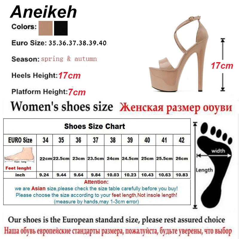 Aneikeh Summer Fashion Platform Cross-Tied PU Modern Sandalias Peep Toe Thin Heels Sandals Women Classics Rome Solid Black 250113