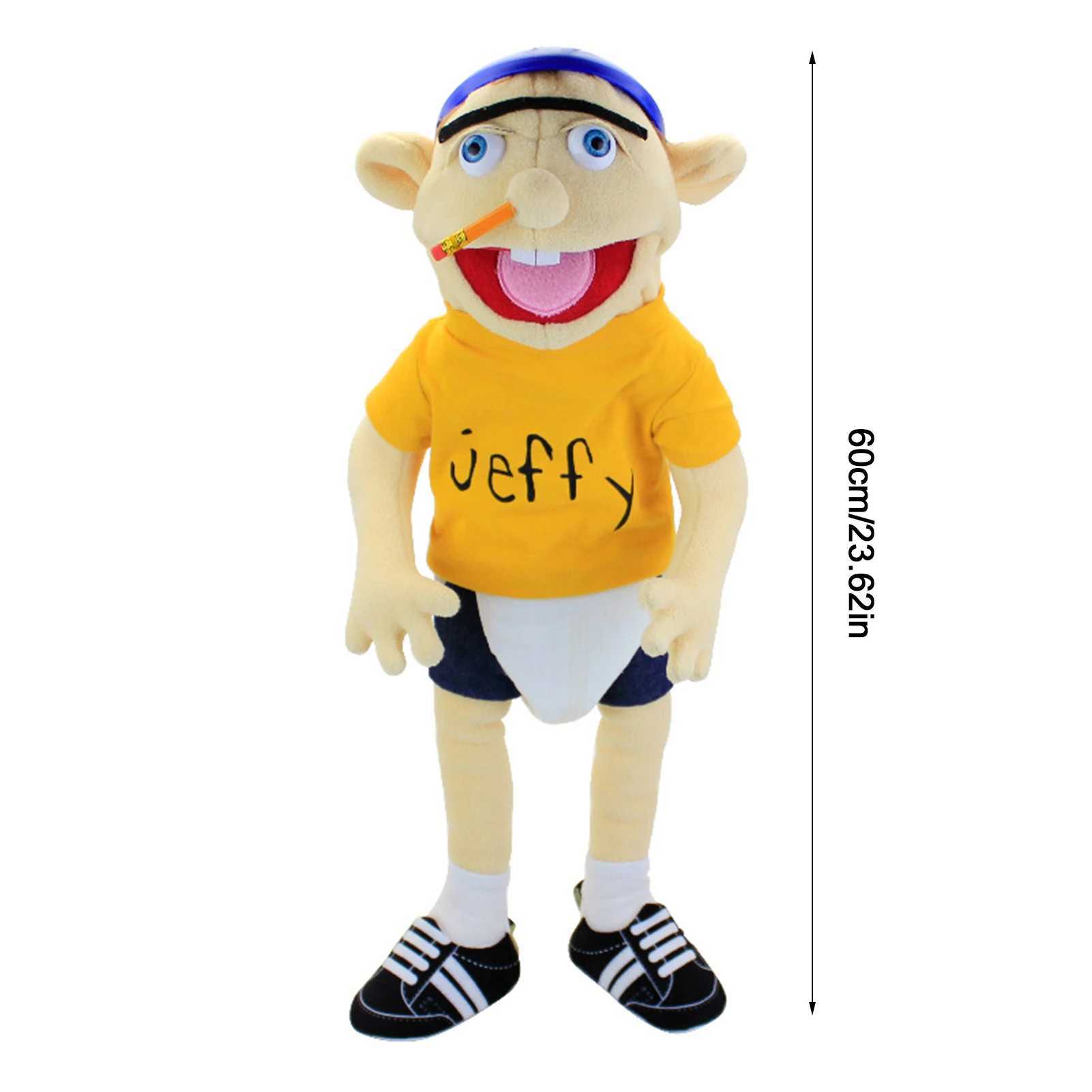 60cm Big Jeffy Boy Hand Puppet Plush Toy Detachable Childrens Soft Doll Talk Show Party Prop Puppet Stuffed Doll Childrens Gift X2501291