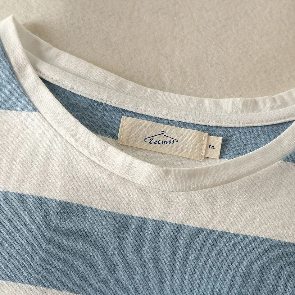 Men Striped TShirt Stripes Top Tees Male Fashion Short Sleeve Blue Red White Black T Shirt Costume Cosplay Party 250110