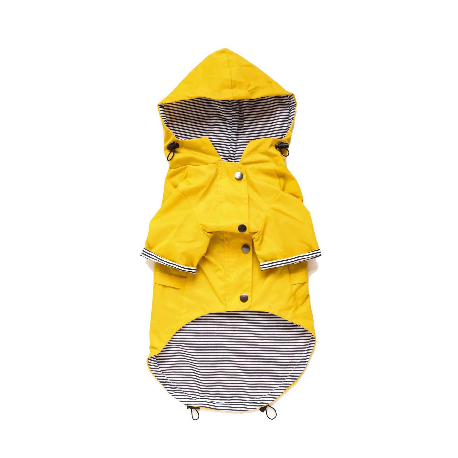 Dog Raincoat Windproof and Rainproof Yellow Puppy Hoodies Jacket Multi-size Suitable for Large Medium and Small Dog ClothesXJ250121