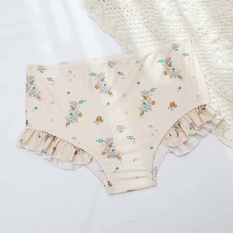 Baby Girls Two-Piece Swimsuit Long Sve Quick-dry Kids Swimwear Holiday Outwear Toddler Girl Floral Swim Bikini Cap 70cm-125cmXJ250120