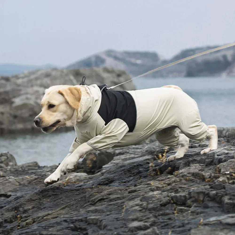 Medium And Large Dog Raincoat Labrador Golden Retriever Shiba Lnu Four Feet Waterproof Dog Clothes Anti Storm Coat Pet RaincoatXJ250121