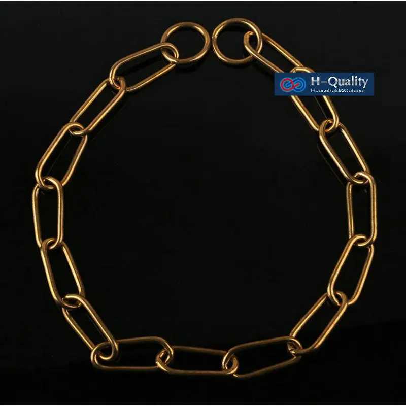 HQ BD01 ic Show Quty Strong Solid Brass Dog Chain Leash Dog Collar Brass P Chain Special For Middle Giant Dogs X250129