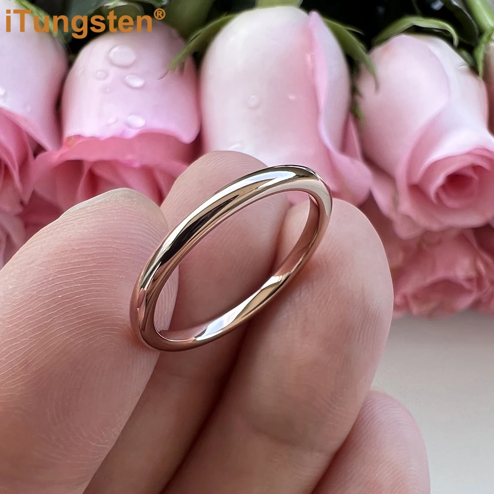 iTungsten Shiny Beautiful Ring Multiwidth Men Women Tungsten Wedding Band Trendy Jewelry Domed Polished Comfort Fit 250117