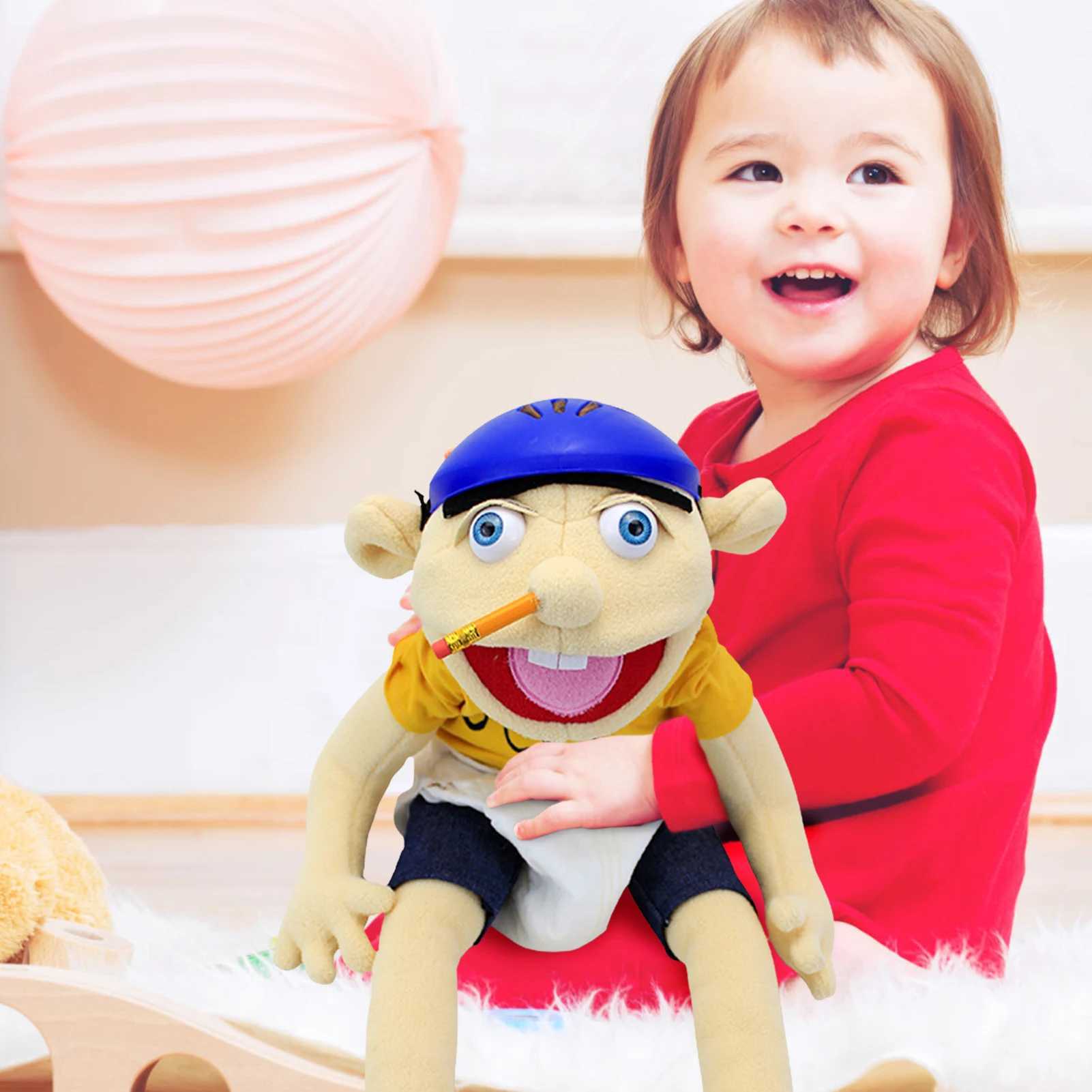 60cm Big Jeffy Boy Hand Puppet Plush Toy Detachable Childrens Soft Doll Talk Show Party Prop Puppet Stuffed Doll Childrens Gift X2501291