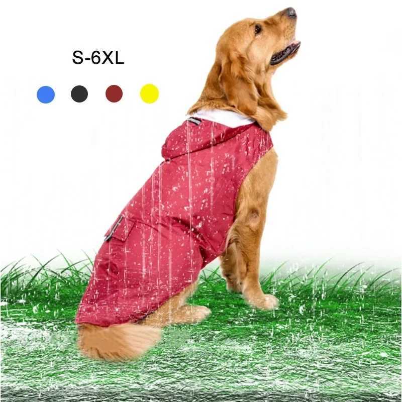 Dog Raincoat Waterproof Hoodie Jacket Rain Poncho Pet Rainwear Clothes with Reflective Stripe Outdoor Dogs Raincoat AccessoriesXJ250121