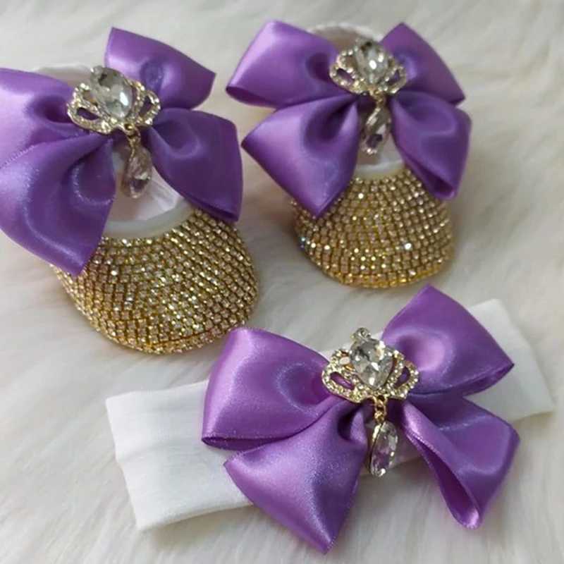 Bling Newborn Bridal Wedding Flower Dazzling Gorgeous Rhinestone accepts pictures handmade custom patterned pearl baby shoes X250129
