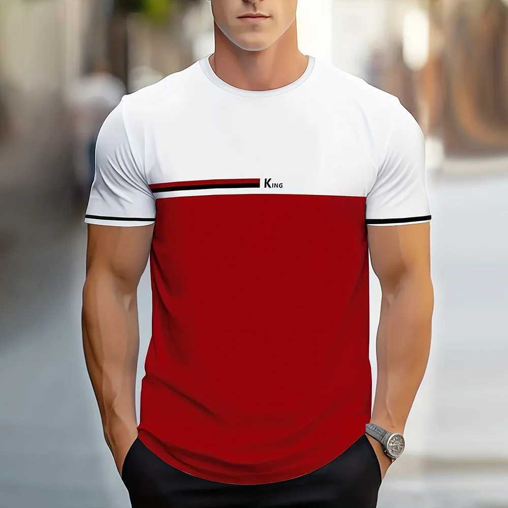2024 Mens Crew Neck T-shirt Summer Street Mens 3D Stripe Letter Print Short-sleeved Tees Casual Daily Male T Shirts ClothingXJ250117