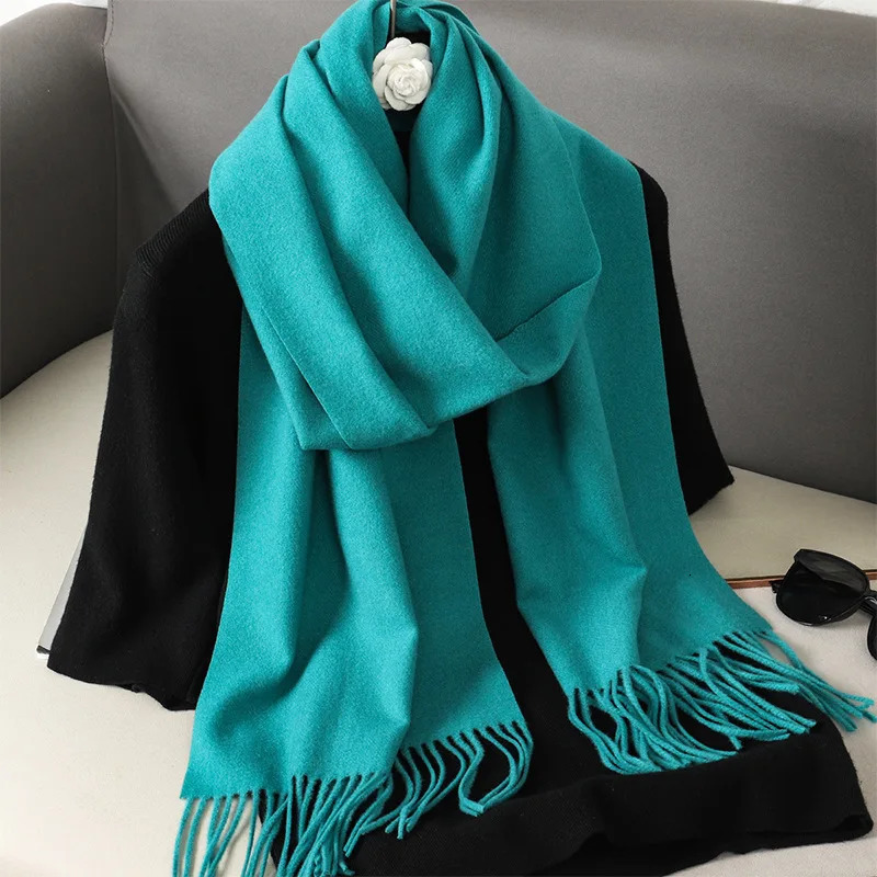 Women Imitation Cashmere Scarves 70x200cm Including Beard Fashion Korean Version Solid Warm Scarf Versatile Shawl Party Gift 250120