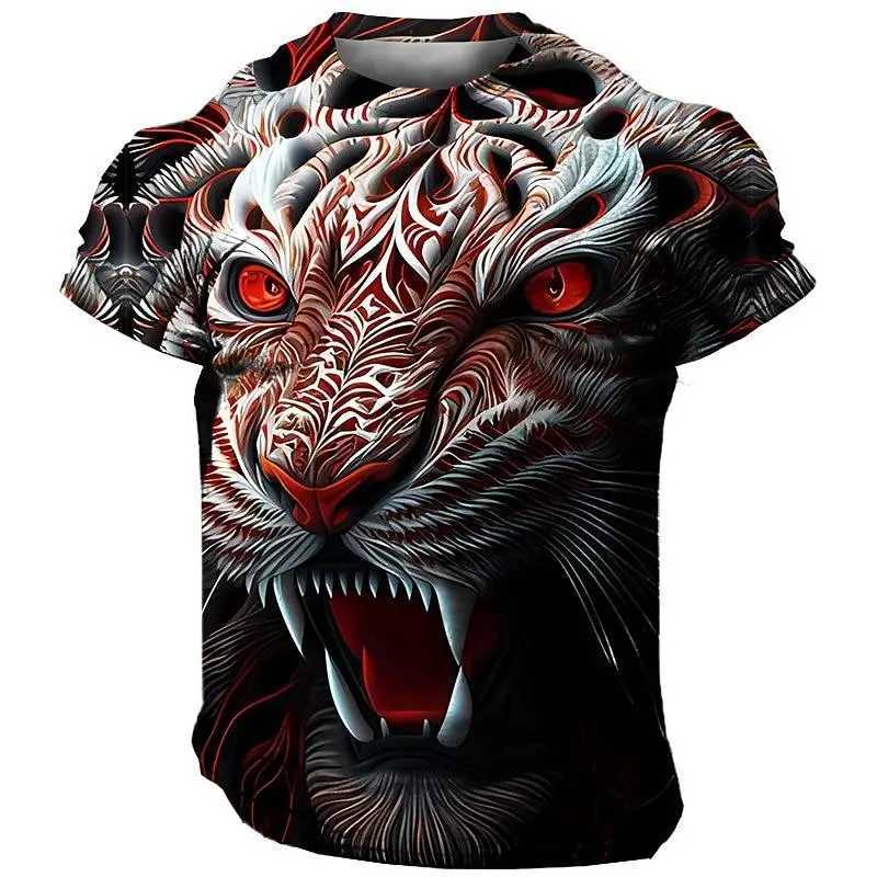 Mens Lion 3D Print T Shirts Y2K Hip Hop Streetwear Summer Casual T-shirt Animal Graphic Top Harajuku Tees Sale Man Short SleeveXJ250117